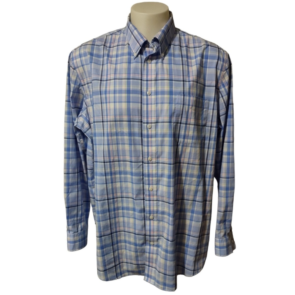 Lauren Ralph Lauren‎ Shirt Mens Size 18 36/37 Tall Fit Cotton Long Sleeve Button